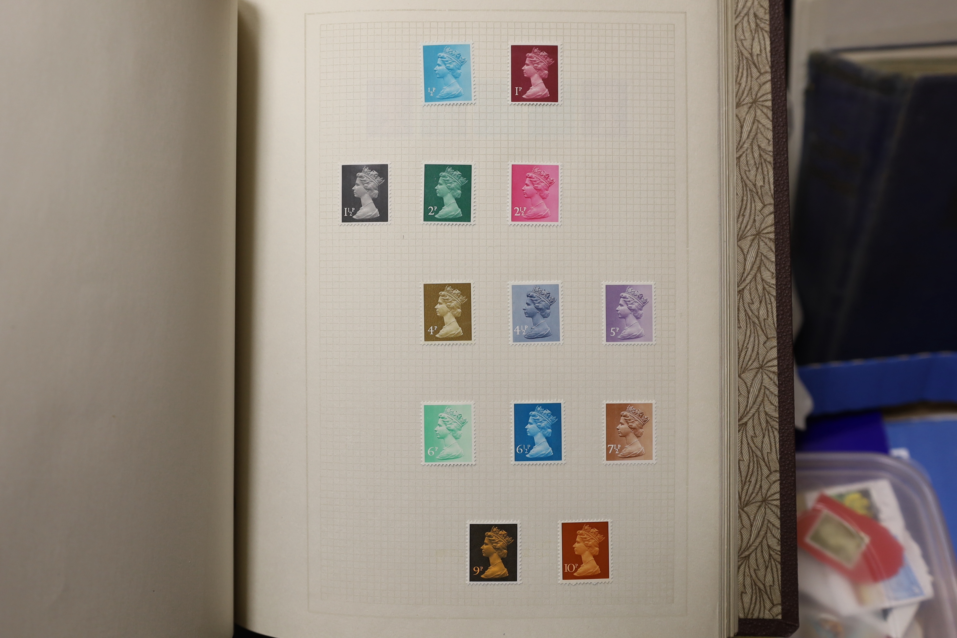 Albums of stamps and loose stamps